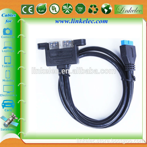Data cable high speed USB dual female to 20 pin cable usb 3.0 cable